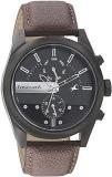 Fastrack All Nighters Quartz Multifunction Black Dial Leather Strap Watch For Guys NS3165NL01