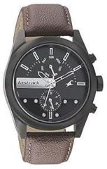 Fastrack All Nighters Quartz Multifunction Black Dial Leather Strap Watch for Guys NS3165NL01