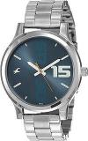 Fastrack Bold Quartz Analog Blue Dial Stainless Steel Strap Watch For Guys NS38051SM05