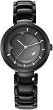 Fastrack Brass Black Dial Analog Watch For Women Nr6277Nm01, Black Band