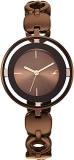 Fastrack Brass Brown Dial Analog Watch For Women Nr6237Qm01, Brown Band