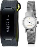 Fastrack Digital Black Dial Men & Analog White Dial Women SWD90059PP05 + NK2298SM02