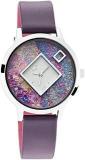 Fastrack Fit Outs Quartz Analog With Date Multicoloured Dial Leather Strap Watch For Girls NR6210SL02