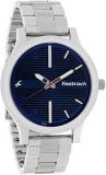 Fastrack Fundamentals Quartz Analog Blue Dial Stainless Steel Strap Watch For Guys NS38051SM03