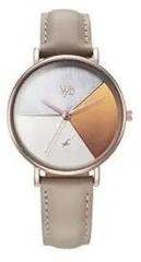 Fastrack Leather Analog Rose Gold Dial Women's Watch Fv60027Wl01W, Band Color:Brown