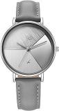 Fastrack Leather Analog Silver Dial Women Watch Fv60027Sl01W, Silver Band