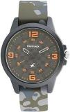 Fastrack Men Silicone Analog Watch Nr38048Pp01, Band Color Green, Dial Color Black