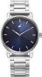 Fastrack Mens Analog Blue Dial Silver Band Metal Watch