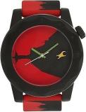 Fastrack Plastic Rio Tees Analog White Dial Unisex Watch 38022Pp10, Band Color:Red