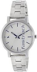 Fastrack Quartz Analog White Dial Stainless Steel Strap Watch for Girls NS68010SM01