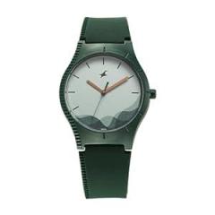 Fastrack Silicone Analog Green Dial Girl Watch 68022Pp08W, Green Band