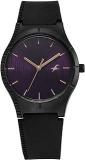 Fastrack Silicone Analog Violet Dial Girl's Watch 68022Pp10W, Band Color Black