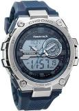 Fastrack Silicone Mens Mean Machines Guys Ana Digi Analog Digital Watch Ns38055Pp01, Band Color:Blue, Dial_Black