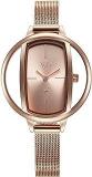 Fastrack Stainless Steel Analog Rose Gold Dial Women Watch Fv60037Wm01W, Rose Gold Band