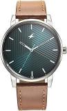 Fastrack Stunners Analog Mens Green Dial Leather Strap Watch For Guys 3278SL03