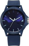 Fastrack Tees Wanderlust Quartz Analog Blue Dial Silicone Strap Watch For Unisex 38024PP72W