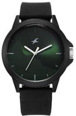 Fastrack Tees Wanderlust Quartz Analog Green Dial Silicone Strap Watch for Unisex 38024PP73W