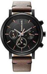 Fastrack Tick Tock Black Dial Analog Mens Leather Watch for Guys 3287NL01