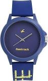 Fastrack Unisex Plastic Tees Analog Blue Dial Watch 38024Pp22, Band Color Blue