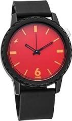 Fastrack Unisex Silicone Analog Red Dial Watch 38039Pp12W, Band Color Black