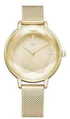 Fastrack Vyb Aurora Quartz Analog Gold Dial Stainless Steel Strap Watch for Women FV60010YM01W