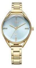 Fastrack Vyb Aurora Quartz Analog Sea Green Dial Gold Alloy Strap Watch for Women FV60052YM01W