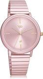 Fastrack Vyb Bliss Quartz Analog Pink Dial Stainless Steel Strap Watch For Girls FV60021KM02W