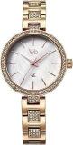 Fastrack Vyb Diva Quartz Analog White MOP Dial Rose Gold Alloy Strap Watch For Women FV60055WM01W