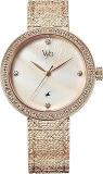 Fastrack Vyb Eclipse Quartz Analog White MOP Dial Rose Gold Mesh Strap Watch For Women FV60056WM01W