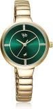 Fastrack Vyb Enigma Quartz Analog Green Dial Stainless Steel Strap Watch For Girls FV60017YM01W