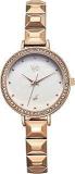 Fastrack Vyb Enigma Quartz Analog Silver MOP Dial Rose Gold Alloy Strap Watch For Women FV60050WM01W