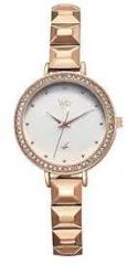 Fastrack Vyb Enigma Quartz Analog Silver MOP Dial Rose Gold Alloy Strap Watch for Women FV60050WM01W