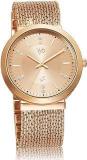 Fastrack Vyb Flare Quartz Analog Rose Gold Dial Metal Strap Watch For Girls FV60011WM01W