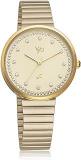 Fastrack Vyb Quartz Analog Gold Dial Stainless Steel Strap Watch For Women FV60003YM01W