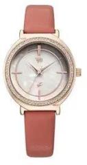 Fastrack Vyb Spotlight Quartz Analog MOP Dial Pink Chain Bracelet Strap Watch for Women FV60044WL02W