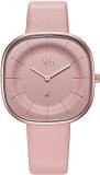 Fastrack Vyb Successor Quartz Analog Pink Dial Leather Strap Watch For Girls FV60038WL01W