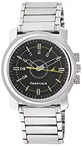 Fastrack Watch Economy Analog Silver Band with Black Dial Men's Watch NG3039SM02