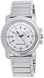 Fastrack Watch Economy Analog Silver Color with White Dial Men's Watch NE3039SM01