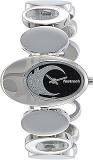 Fastrack Women Brass Black Dial Analog Watch Nr6024Sm01, Band Color Silver