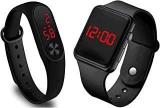 Flaying Sale Unisex Digital Watch, Black, Pack Of 2