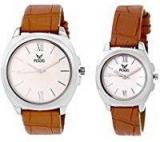 Fogg Analog White Dial Couple Watch Combo 5029 BR