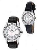 Fogg Analogue Silver Dial Unisex Watch 5001 SL BK Couple Watch