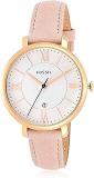 Fossil Analog Beige Dial Women's Watch ES3988 Genuine Leather, White Strap