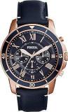 Fossil Analogue Men's Watch Blue Dial Blue Colored Strap