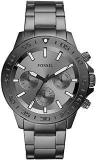 Fossil Bannon Multifunction Smoke Stainless Steel Analog Men's Watch BQ2491 Multicolor Dial Grey Colored Strap