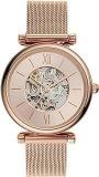 Fossil Carlie Analog Rose Gold Dial and Band Women's Stainless Steel Watch ME3175