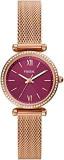 Fossil Carlie Mini Three Hand Pave Crystal Stainless Steel Mesh Watch ES5011