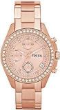 Fossil Chronograph Rose Gold Dial Women Watch ES3352 Stainless Steel, Rose Gold Strap