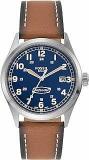 Fossil Defender Solar Powered Analog Blue Dial Men's Watch FS5975 Genuine Leather, Brown Strap