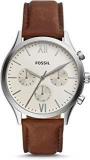 Fossil Fenmore Analogue Men's Watch Off White Dial Brown Colored Strap